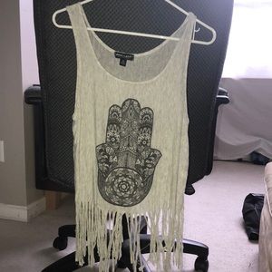 Crop top with fringe